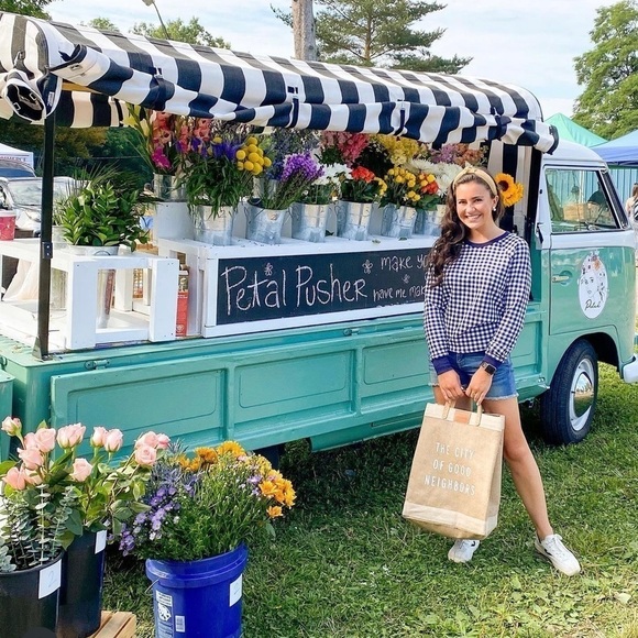 Draper James Natalie Sweatshirt Top in Blue Navy Gingham Small - Picture 4 of 16